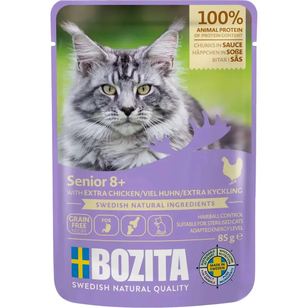 Bozita Kattefoder pose 85g senior 8+ extra kylling sovs